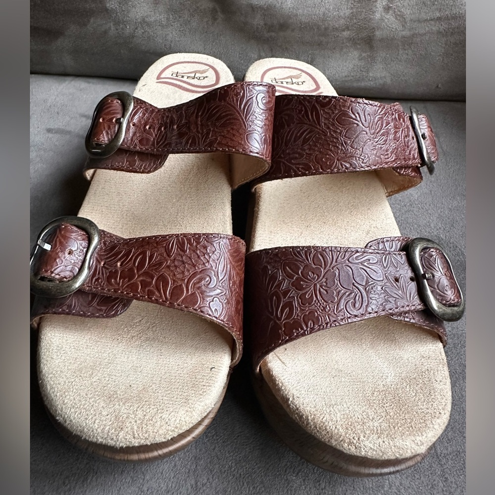 Dansko Brown Sandals with Buckle Detail